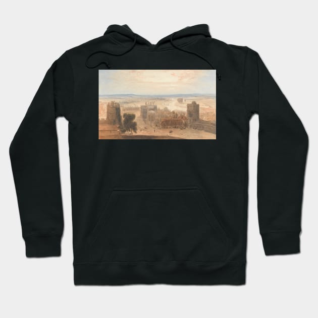 View from the Round Tower, Windsor Castle by William Daniell Hoodie by Classic Art Stall